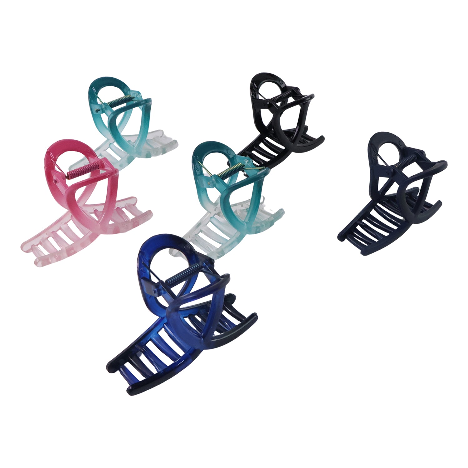 Plastic Hair Clamp Grip Simple Matte Hair Barrette Clamp (12 Pc   Mix Design) Plastic Hair Clamp Grip Simple Matte Hair Barrette Clamp (12 Pc   Mix Design)
